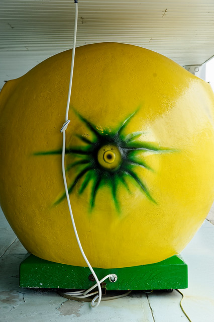 Giant electric lemon on the Hampton Beach boardwalk