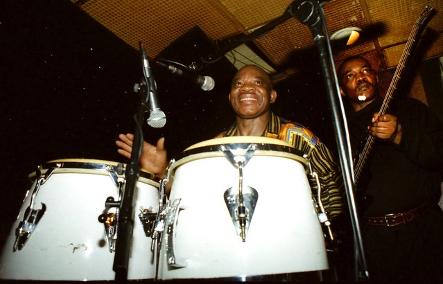 Congo All Star from Democratic Republic of Congo DRC at Smollensky's Jazz Bar The Strand London July 2001 003w Koko Kanyida drumming