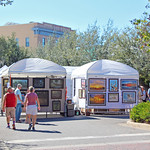 Inverness Festival of the Arts Artists&#039; booths set up in the street by the courthouse square.