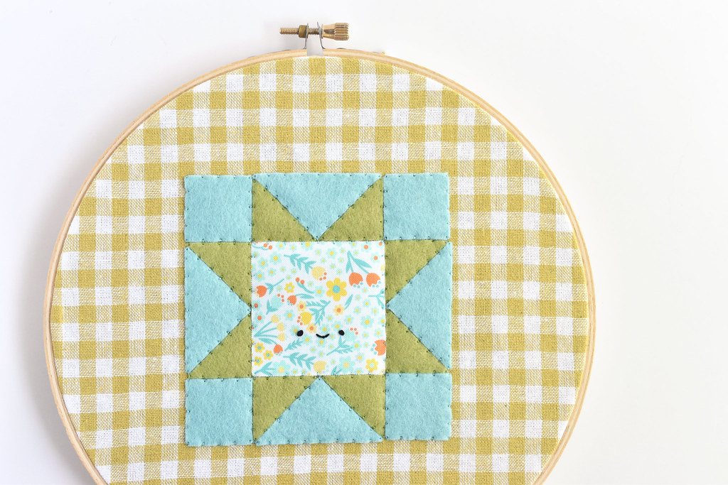 Quilt Block Hoop Art