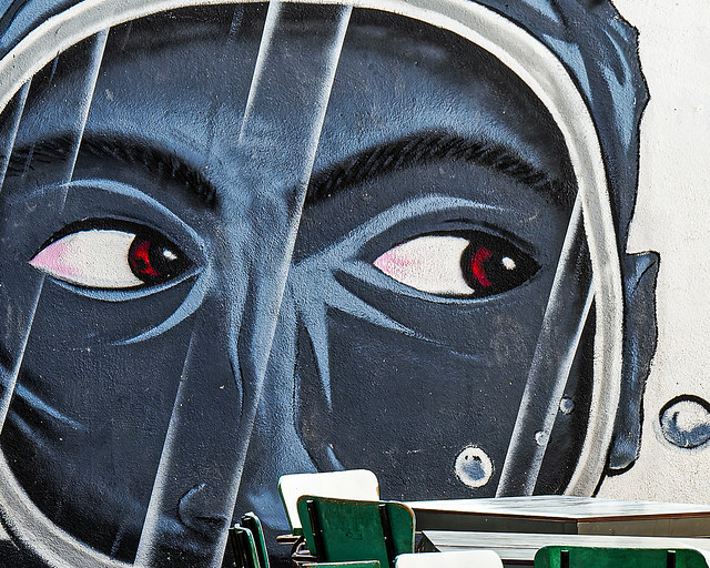 Being Watched - Wall Art ( Plaza de San Sebastian - Valencia) (Olympus OM1 & Panasonic 35-100mm f2.8 Zoom) (1 of 1)