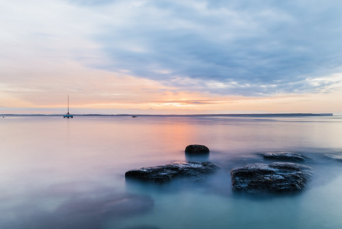 Jervis Bay by p4r4n01d, rockpools longexposure boats clouds sunrise ocean newsouthwales australia jervisbay huskisson sea se
