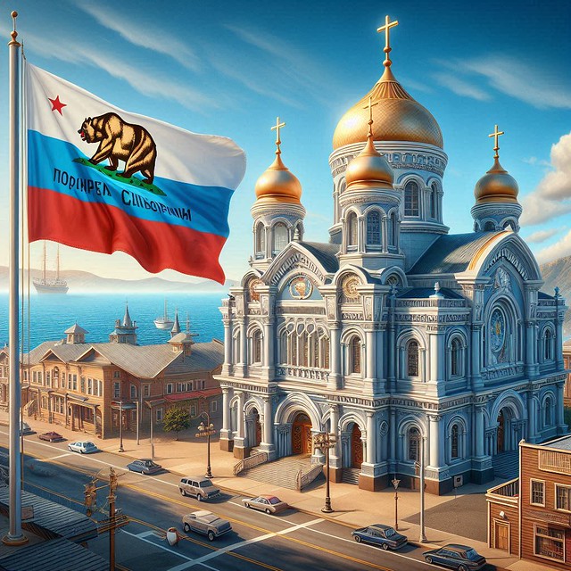 Russian Orthodox Cathedral in Novonovorossiya, Alta California Russian Bear Republic