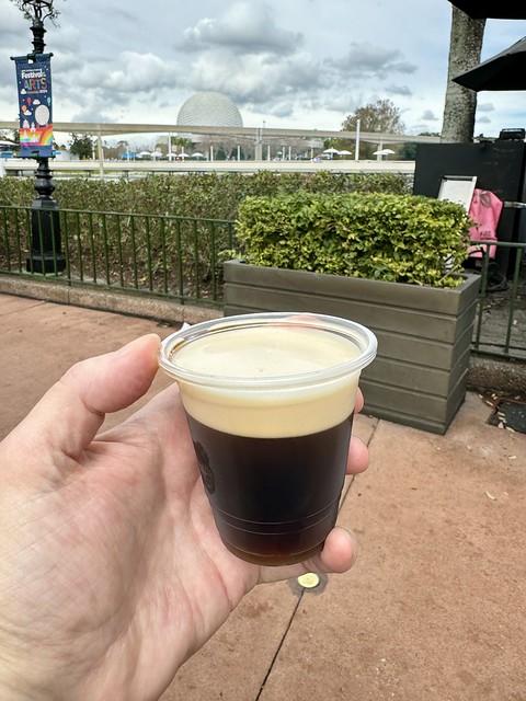 BrewDog Jet Black Heart Nitro Oatmeal Stout with Spaceship Earth in the Background