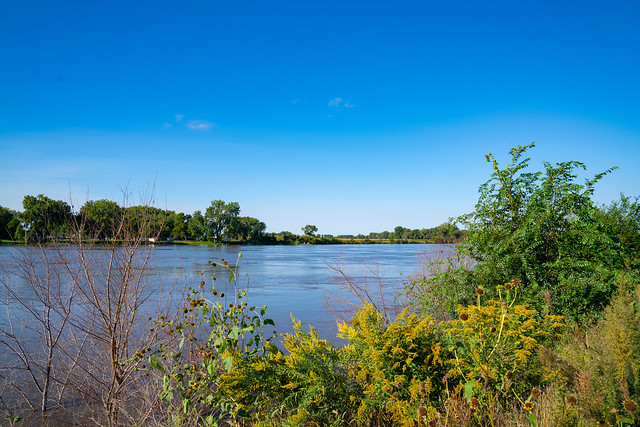 Missouri River in Sioux City Iowa in Autumn