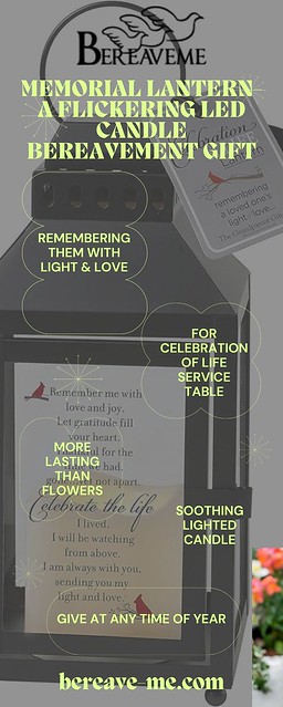 Memorial Lantern- A Flickering LED Candle Bereavement Gift - 1
