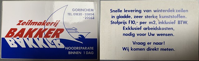 Sticker - Zeilmakerij Bakker (met opdruk op achterzijde)