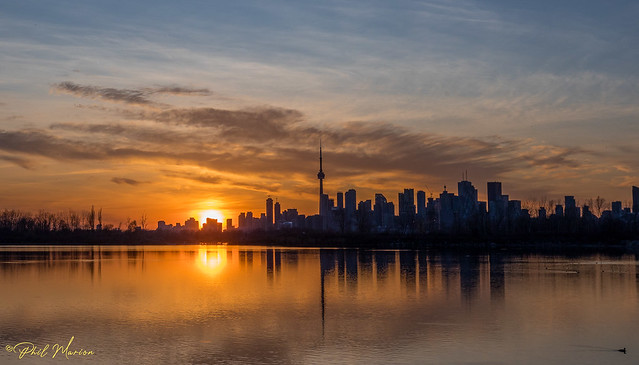 Sunset over Toronto skyline