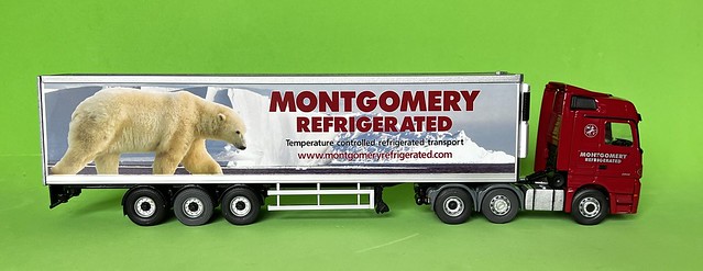 Corgi / Hornby Hobbies - Hauliers of Renown - Limited Edition - Number CC13826 - Mercedes Actros (Face Lift) Fridge Trailer - Montgomery Transport, Newtownabbey, County Antrim - Miniature Diecast Metal Scale Model Heavy Goods Vehicle