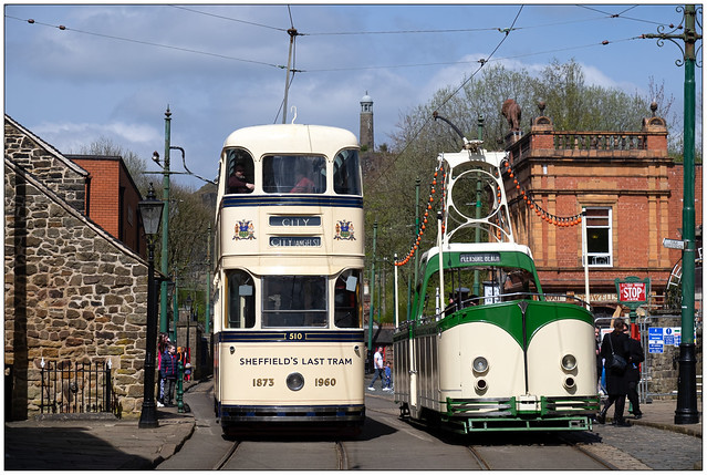 Passing trams
