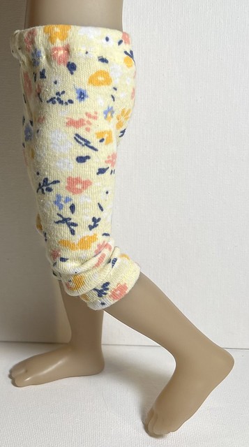 Soft Yellow And Flowers...Leggings For RRFF Siblies Dolls...