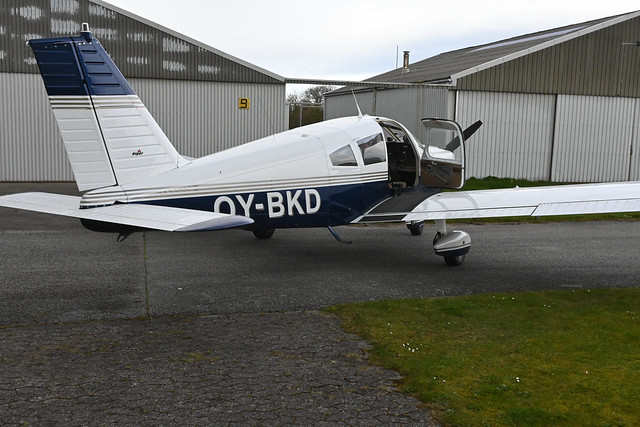 Piber Cherokee PA-28-180-OY-BKD, landed in Randers