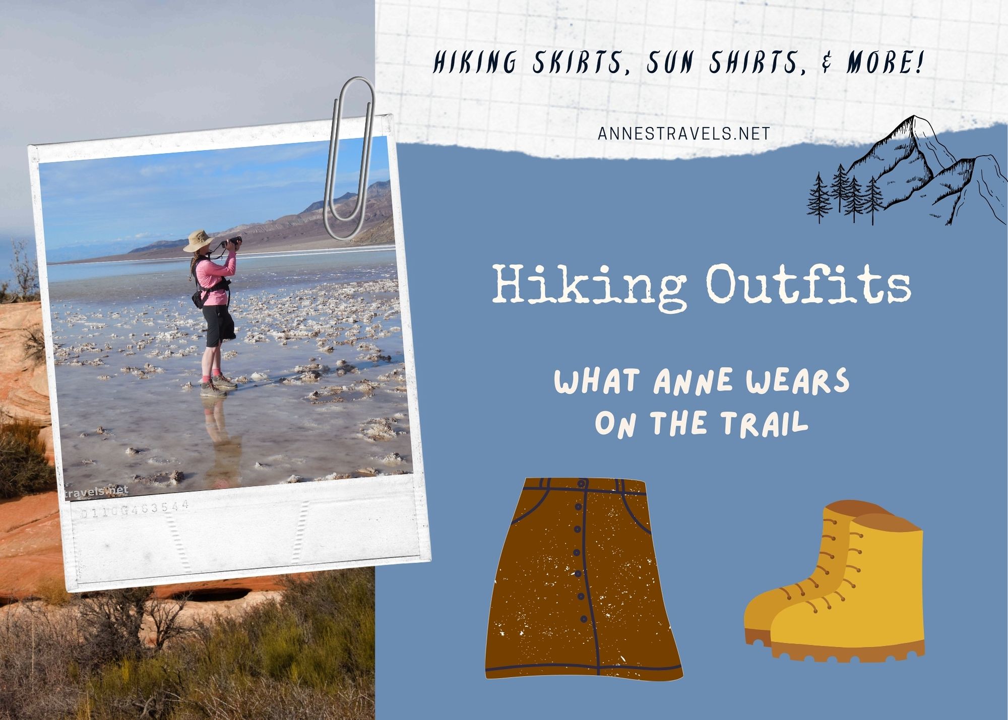 What hiking clothing Anne wears on the trail