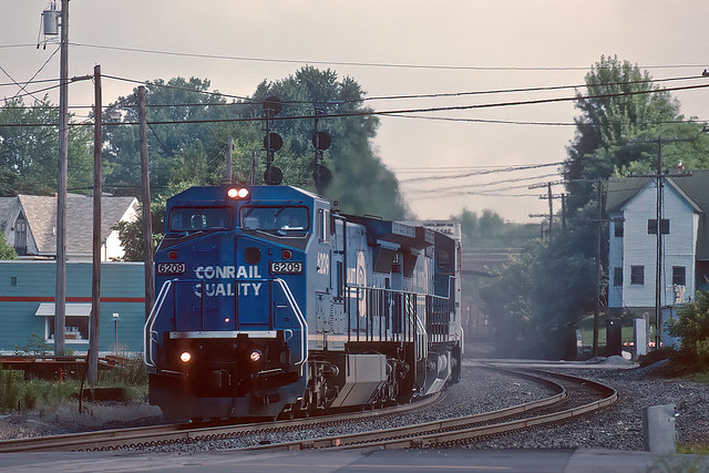 Conrail 6209 westbound at Bellefontaine, Ohio on August 1, 1996