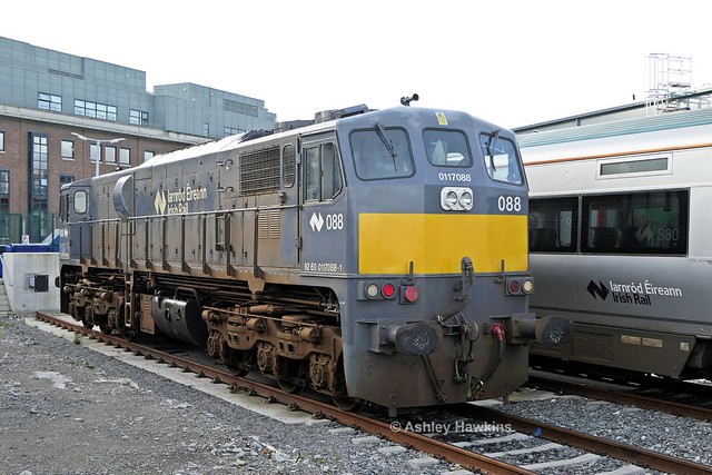 088 stabled in Dublin Connolly sidings 16/12/23