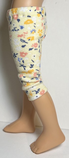 Soft Yellow And Flowers...Leggings For Paola Reina Dolls...