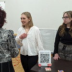 Cianna Ridenour and Ava Coups Cianna Ridenour and Ava Coups discuss their soap company with Claudia Tanaskovic at the John R. Chapin Undergraduate Exhibition April 24, 2024, in the Penn State Beaver Lodge.