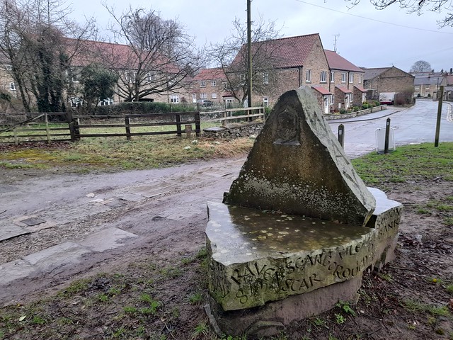 The monument at the start of the Cleveland Way