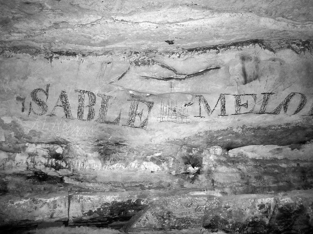 Mid-1800s graffiti (Main Cave, Mammoth Cave, Kentucky, USA) 3