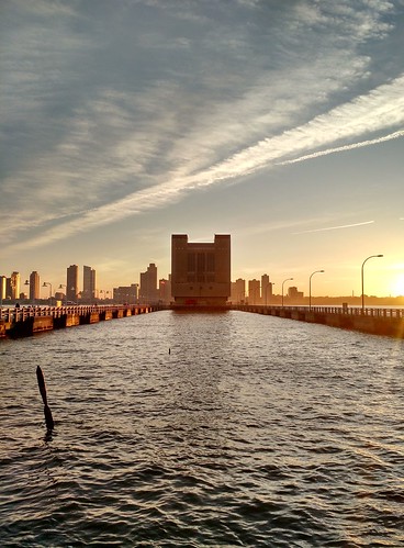 Holland Tunnel Ventilation Tower Looking west at sunset.