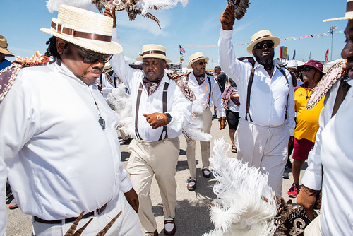 Zulu Steppers parade at Jazz Fest on April 25, 2024. Photo by Ryan Hodgson-Rigsbee.
