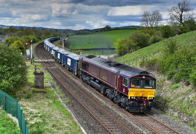 66743 6Z37 Arcow Quarry-Scunthorpe Anchor Sidings stone, Haw Lane Hellifield 26.04.2024
