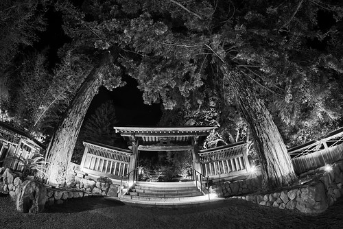 Prepare to be amazed We went to see Hanami, the cherry blossoms at Hakone Gardens, a Japanese garden in Saratoga, California. It was an enchanting experience to walk at night below cherry trees in full blossom, and along bamboo trees. This is the main gate where you enter.

I processed a realistic, a balanced, and a paintery HDR photo from three RAW exposures, blended them selectively, carefully adjusted the color balance and curves, and desaturated the image. I welcome and appreciate constructive comments.

&lt;i&gt;Thank you for visiting - ♡ with gratitude! Fave if you like it, add comments below, &lt;a href=&quot;https://www.facebook.com/qualityhdr/&quot; rel=&quot;noreferrer nofollow&quot;&gt;like the Facebook page&lt;/a&gt;, order beautiful HDR prints at &lt;a href=&quot;http://qualityhdr.com/&quot; rel=&quot;noreferrer nofollow&quot;&gt;qualityHDR.com&lt;/a&gt;.&lt;/i&gt;

-- ƒ/4.0, 12 mm, 2, 8, 25 sec, ISO 800, Sony A7 II, Rokinon 12mm F2.8, HDR, 3 RAW exposures, _DSC0681_2_3_hdr3rea1bal1pai5l.jpg
-- CC BY-NC-SA 4.0, © 2024 Peter Thoeny, Quality HDR Photography