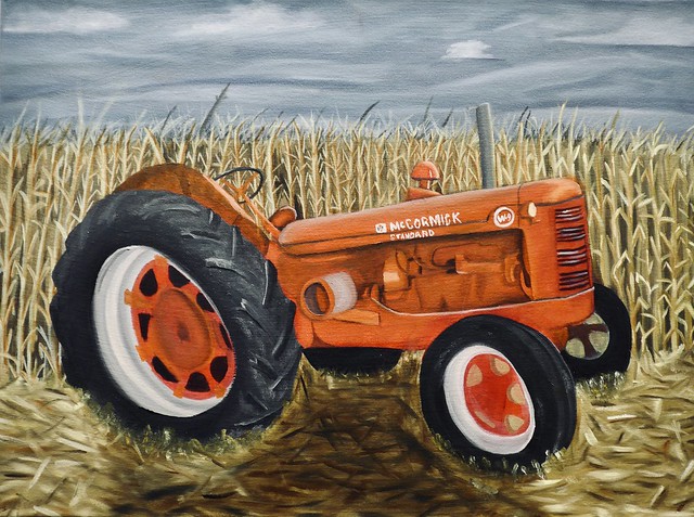 Victoria Schwab, Life of a Tractor, Oil on canvas