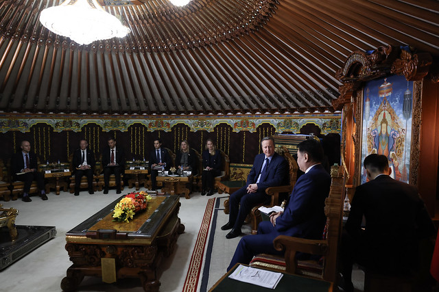 Foreign Secretary David Cameron visits Mongolia