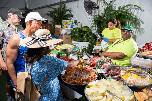 Fruit time in the WWOZ Hospitality Tent at Jazz Fest on April 25, 2024. Photo by Ryan Hodgson-Rigsbee.