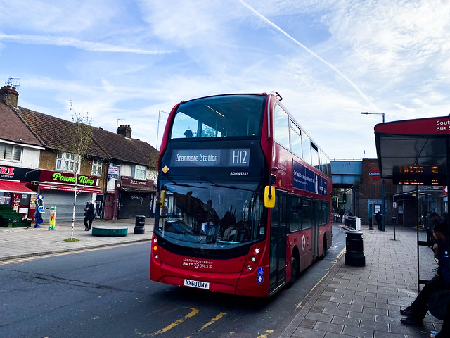 London Sovereign RATP Group | ADH45287 YX68UNV | Route H12 | South Harrow Station