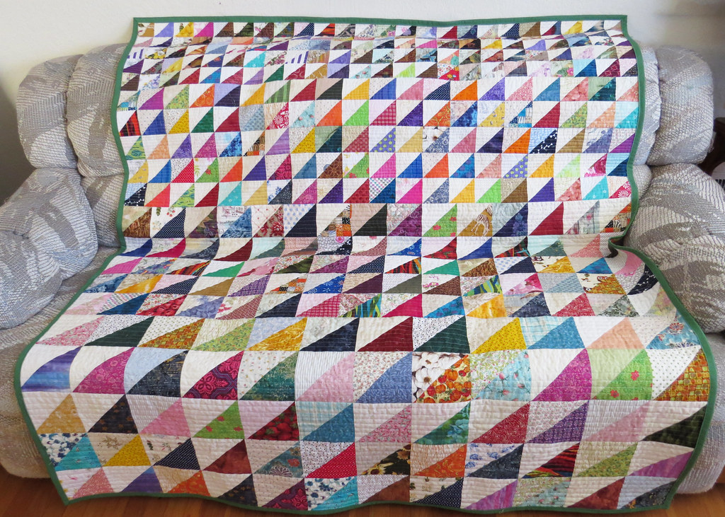 All Sizes Triangles Quilt completed by Melody in April 2024 20240409-134036