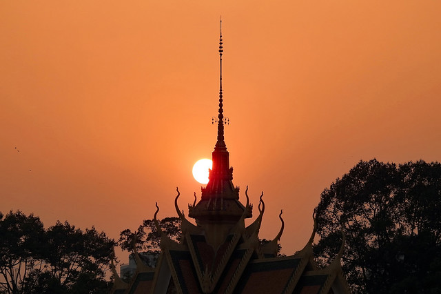Phnom Penh - Sunset Over Silver Pagoda 1