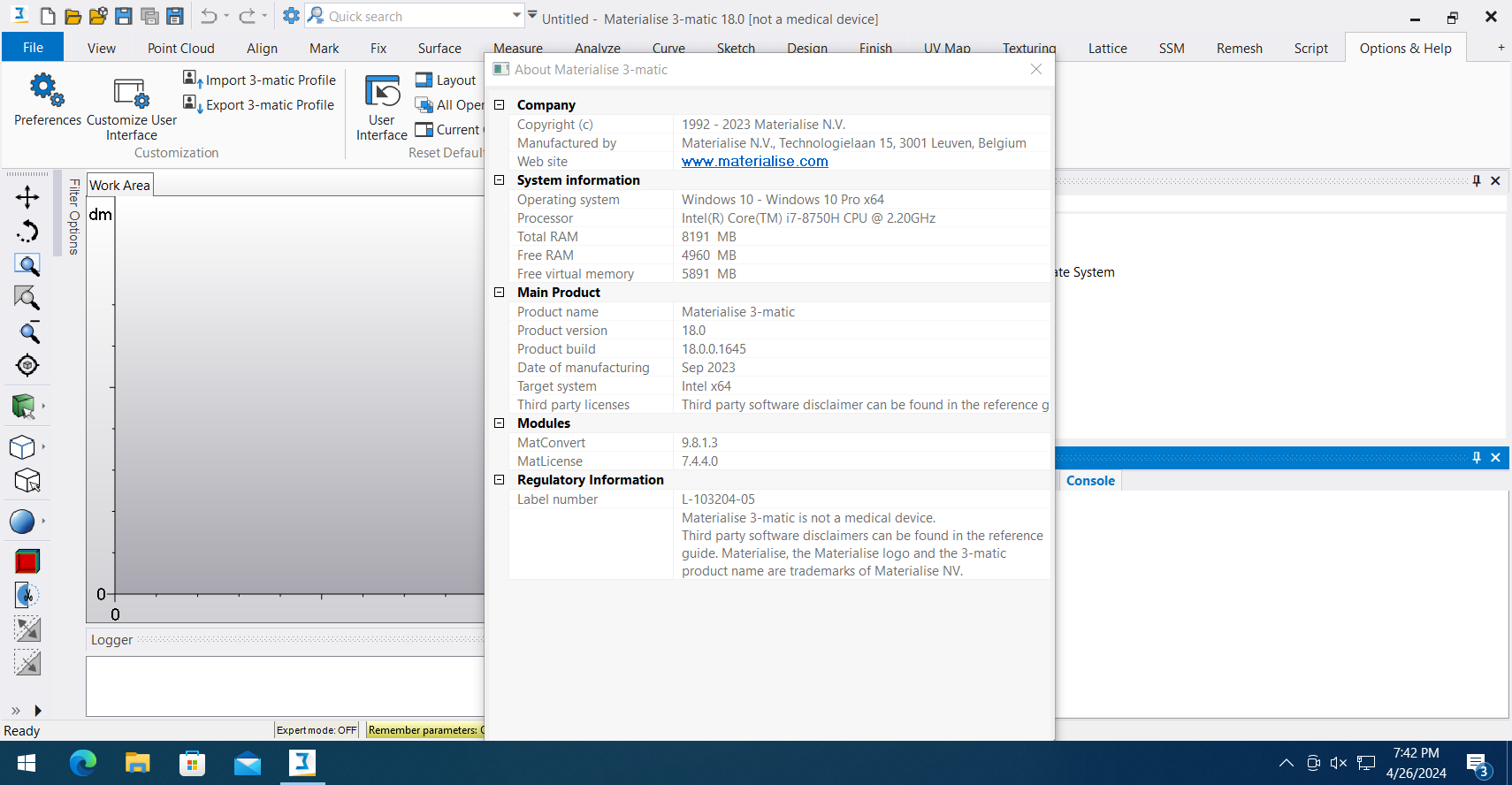 Working with Materialise 3-matic 18.0.0.1645 full