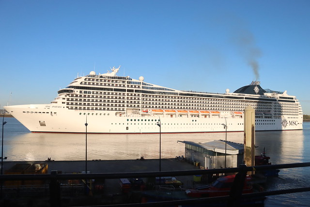 msc poesia arrived in Liverpool today just after 7am this morning