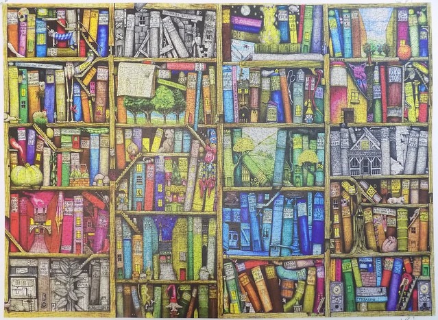 Bookshelf, Colin Thompson, Wooden City, 4000 pieces