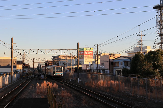 Sagami Line 205 Series Train Arriving at Samukawa Station 3