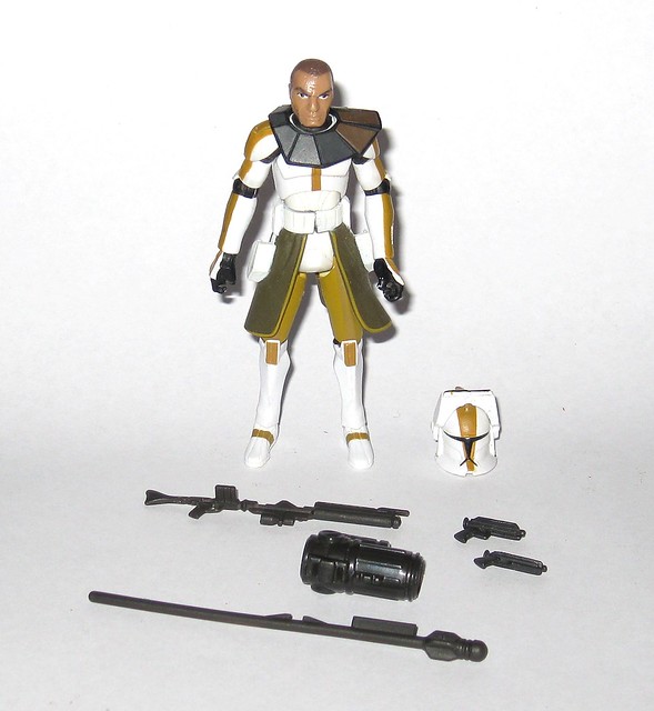 clone commander bly phase I star wars the clone wars cw39 red white cardback basic action figures 2009 hasbro 2a