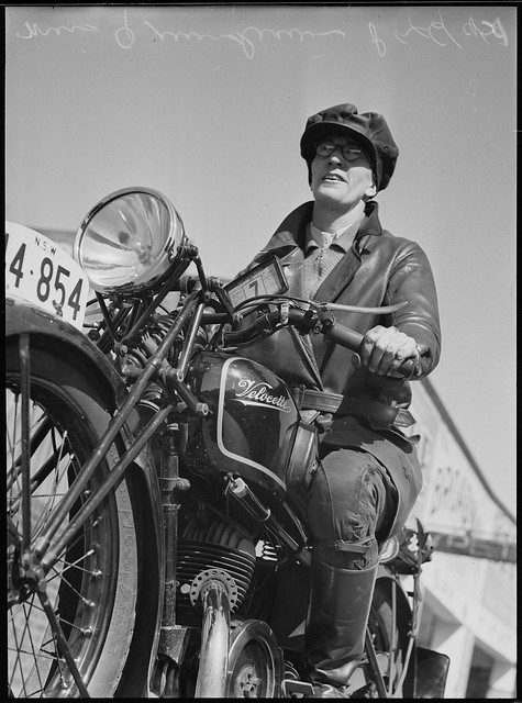 Jean Quinlvan on her moterbike