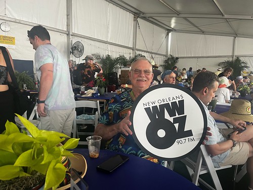 Enjoying the WWOZ Hospitality Tent at Jazz Fest 2024