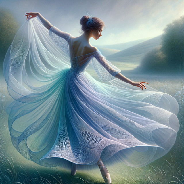 Ballerina in Blue Dress