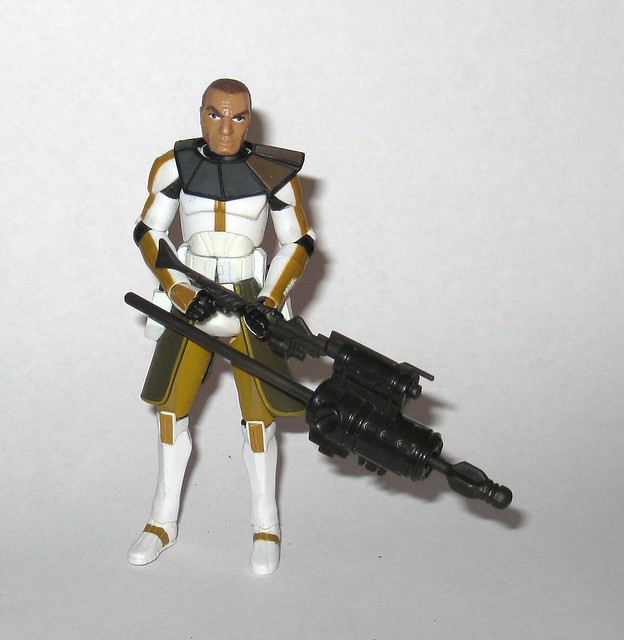 clone commander bly phase I star wars the clone wars cw39 red white cardback basic action figures 2009 hasbro 2g