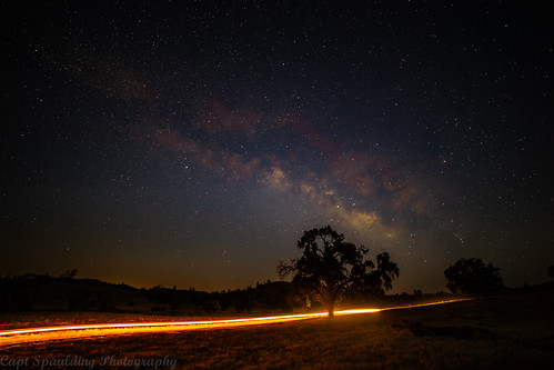 The Car A car passing by as I was shooting the Milky way on Shell Creek Rd., in SLO County, California.