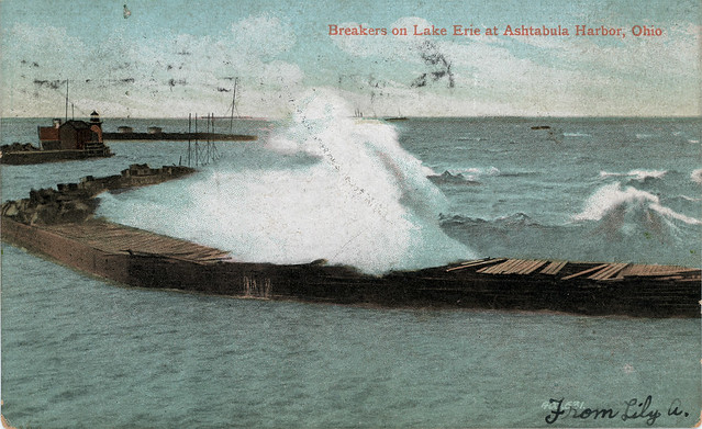 Breakers On Lake Erie At Ashtabula Harbor