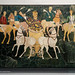 Opus sectile mosaic of Junius Bassus in a biga chariot, followed by riders of the four chariot factions of Rome