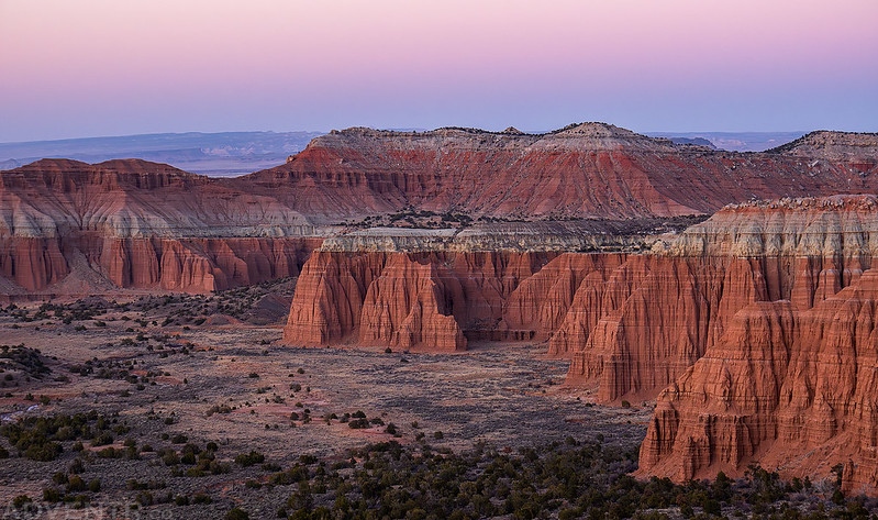 Upper Cathedral Valley at Dusk