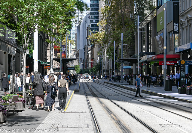 City of Sydney - George Street, looking south, an autumn scene