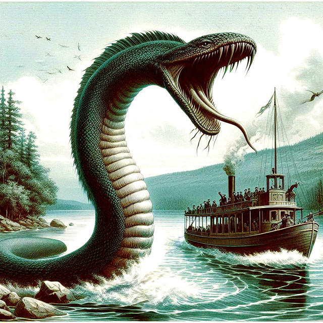 Sea monster in the Ottawa River near Arnprior, ostensibly captured in 1882