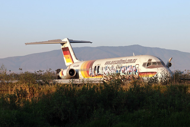 XA-UDE DC-9-32 of Aero California dumped at Guadalajara 04-22-24