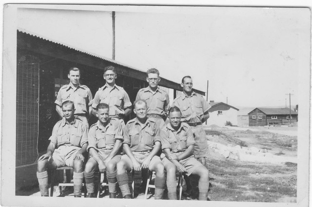 Dad [Alec Bridge, rear row, second from right] and Army compatriots - Middle East, Nov1941